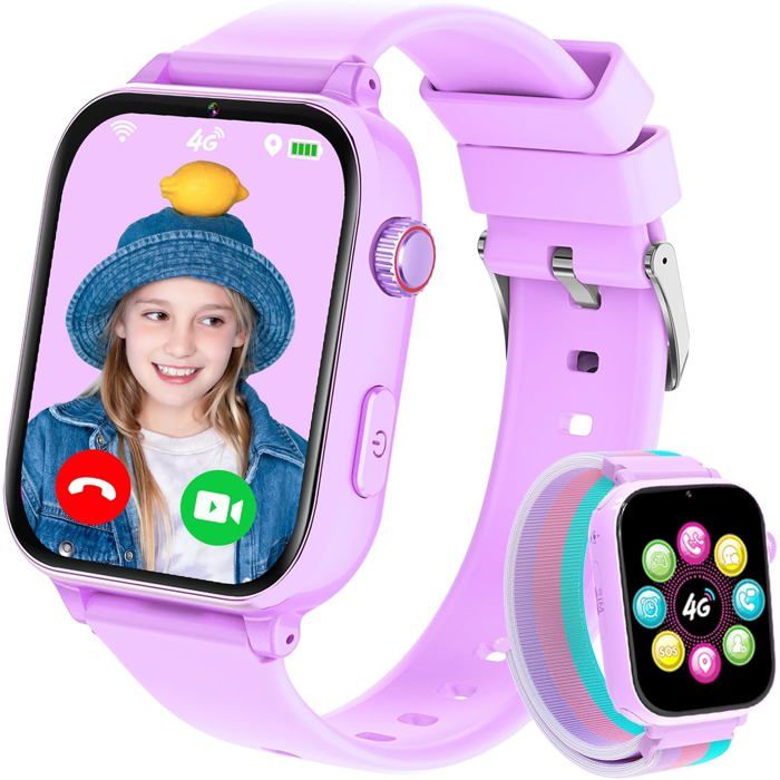 Montre Connectée Enfant 4G Avec GPS Et Appels - Smartwatch Téléphone Pour 4-12 Ans, Noir - 11