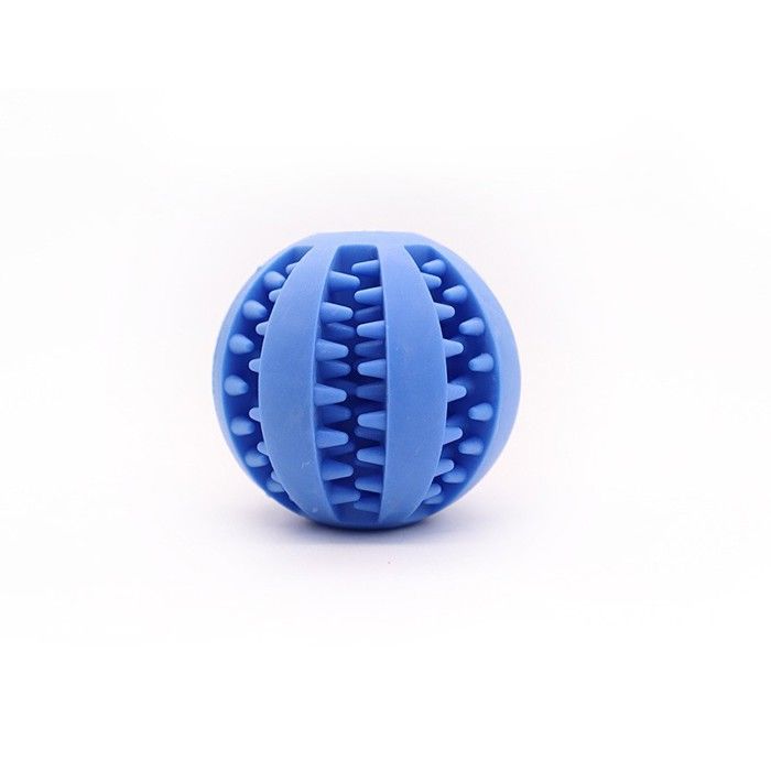 Boule à mâcher pour animaux - Phoesky - Caoutchouc naturel - 7 cm - Bleu - Jouet interactif