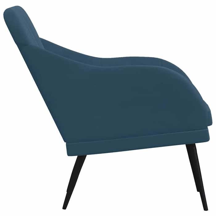 Confortable Fauteuil Bleu 63x76x80 cm avec manuel de montage Velours__21448