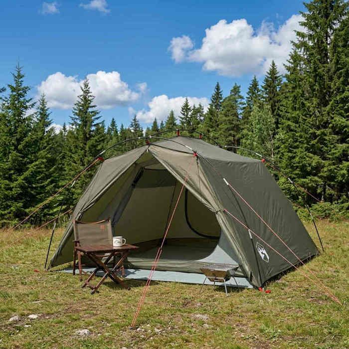 vidaXL Tente tunnel 4 personne Vert olive 42019359
