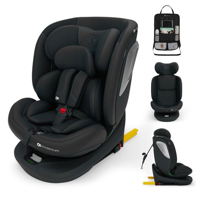 Siège Auto Kinderkraft I-GROW 2 PLUS i-Size 40-150 cm ISOFIX 360° EASY SPIN H-GUARD+ SPS+ Noir
