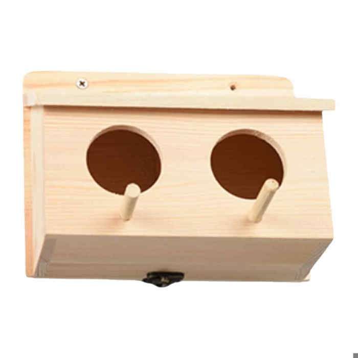 1 Nichoir Bois massif Double trou Isolation thermique Structure stable Pour oiseaux extérieur .