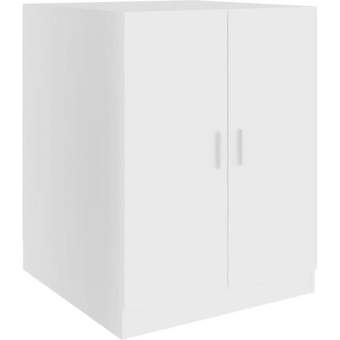 Meuble pour machine à laver - ALOMEJOR - Blanc - 71x715x915 cm - Meuble de salle de bain - Contemporain