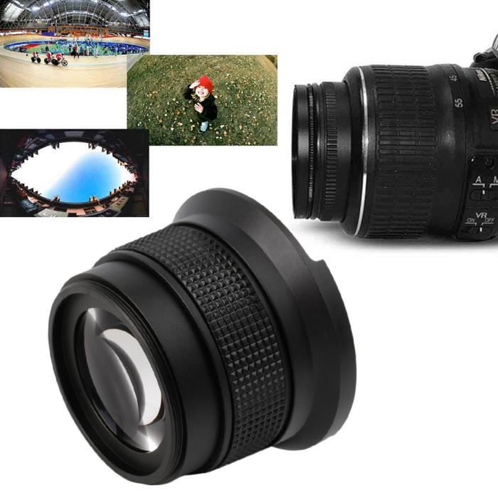 0.35x52mm super hd grand angle macro fisheye lentille de caméra pour canon