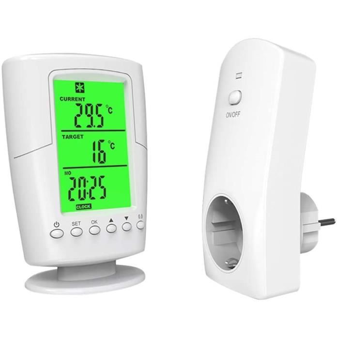 Commande sans fil avec thermostat programmable - Fonction chauffage et  refroidissement - Avec télécommande - Rétroéclairage LCD[125] - Cdiscount  Bricolage