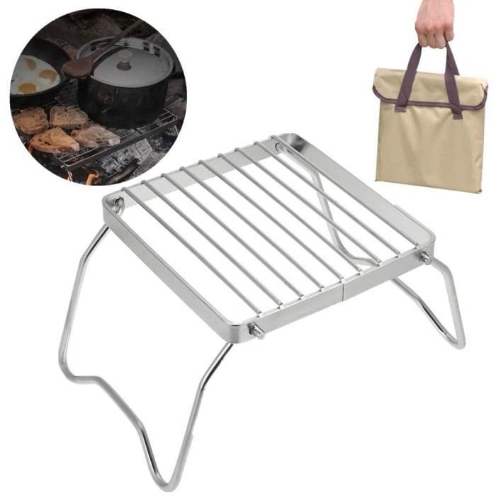 Grille De Barbecue De Camping ZONADAH – Pliable, Acier Inoxydable, Ultra Légère (625g) Pour Randonnée Et Pêche