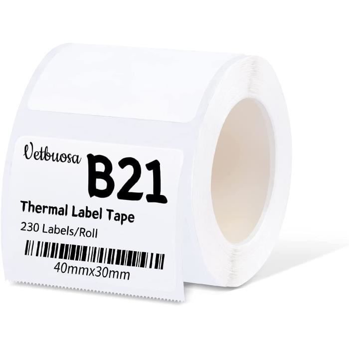 B21 Lot de 230 étiquettes autocollantes thermiques pour imprimante