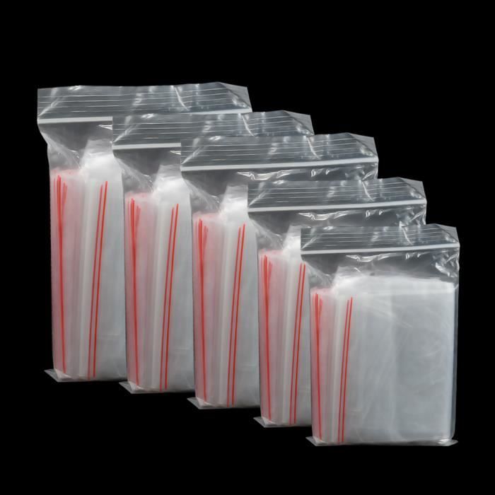 20 Sacs Transparents à Fermeture Éclair 30x40cm - PE Réutilisable | Étanches | Pour Rangement Voyage