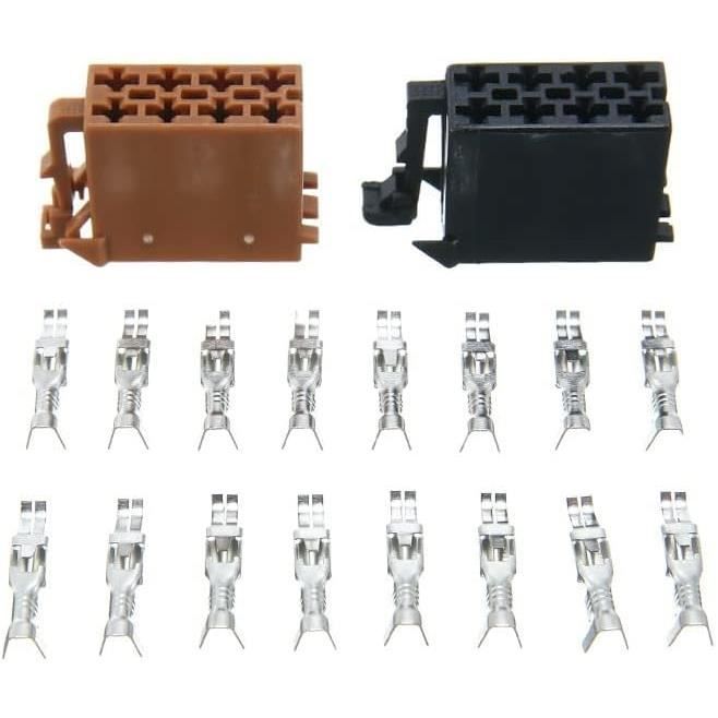 Harnais De Câblage - Sound Way Connecteur Fiche Femelle 16pin Faisceau Universel Alimentation+son Haut Parleurs Enceintes À Sertir