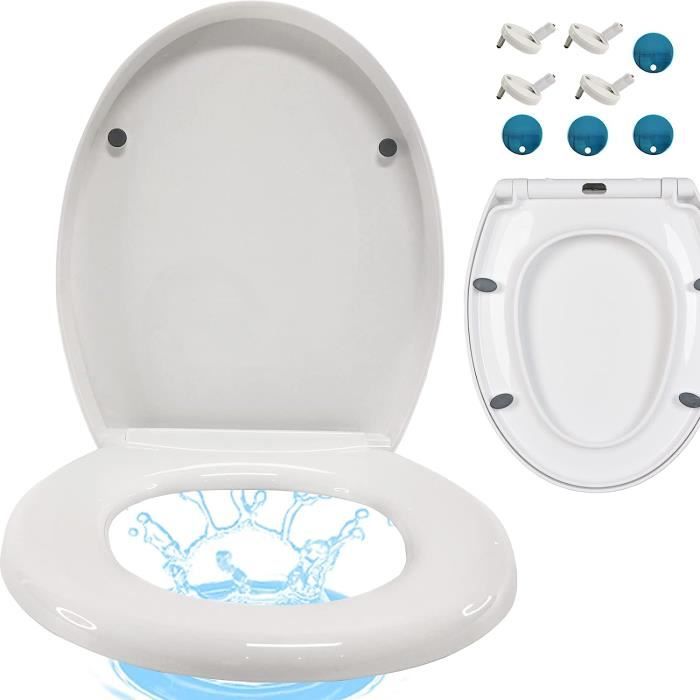 Abattant WC Rond avec Couvercle Facile Nettoyer Silencieux