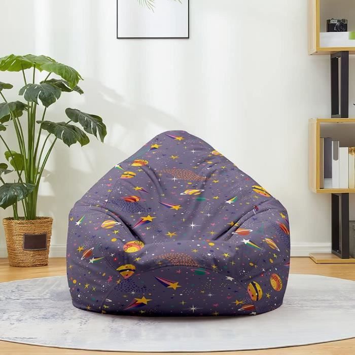 Housse De Pouf Poire FANSU - Imprimé Football, Sans Remplissage, Rangement Malin