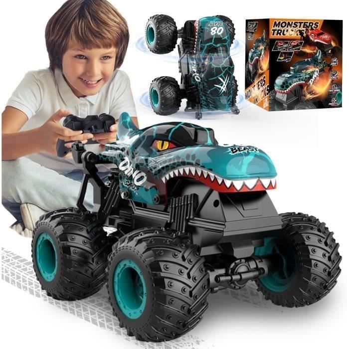 Kizeefun Voiture T-Rex Télécommandée – Dinosaure Détachable, Lumières, Musique, Jouet 2-5 Ans, Plastique Sûr, Télécommande 2,4 GHz, Cadeau