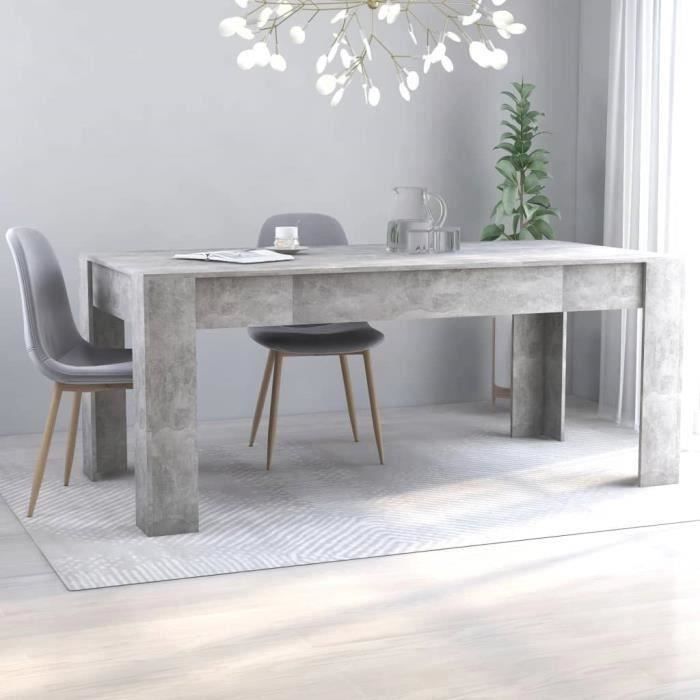 Table de salle à manger Gris béton 180x90x76 cm Aggloméré-MEY49569