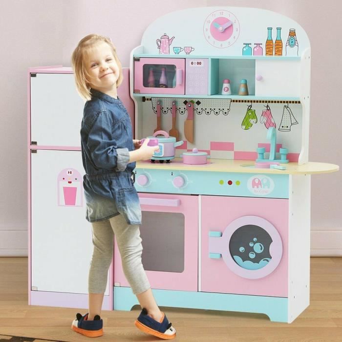 Cuisine En Bois Avec Machine à Laver Liberte Cuisine Enfant En Bois 90 X 31 X 96 Cm Dinette Avec Refrigerateur Micro Ondes Armoires Lave Linge Accessoires Achat Vente Dinette Cuisine Cdiscount