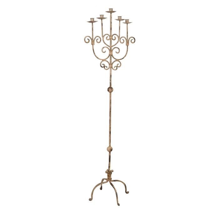 Chandelier en fer forgé - F1533 - Rouille antique - 54 cm x 30 cm x 100 ...