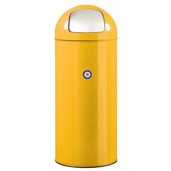 Rossignol - Poubelle de cuisine &agrave; trappe 45L vintage - Jaune moutarde