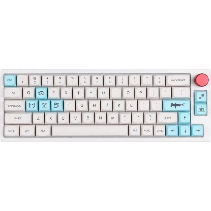 Sea Salt 136 Touches Keycaps, XDA Profile, PBT Dyesub Keycaps Set pour