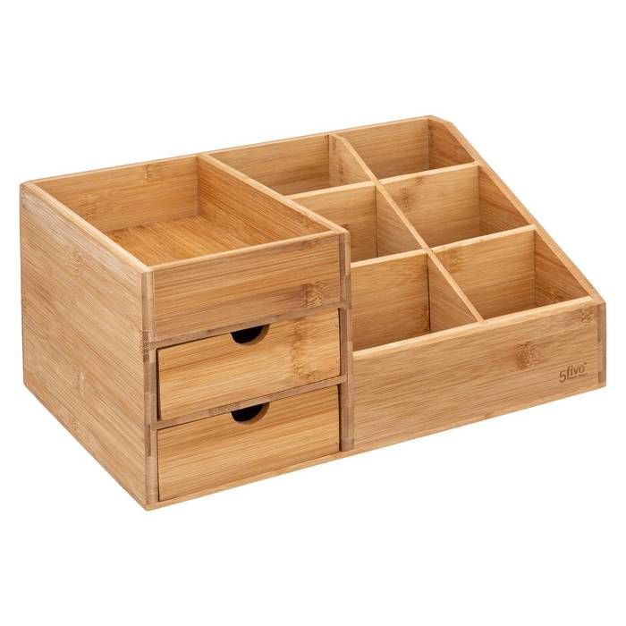 Organiseur 2 tiroirs/6 compartiments bambou - 5 five simply smart