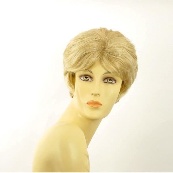 Perruque Courte Blonde Dorée Clair VAL LG26 - Synthétique, Taille Moyenne, Neuve Avec étiquettes