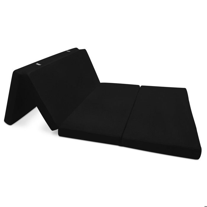 Beautissu Matelas pliant dappoint - 120x195 cm Noir - Campix - Pouf pliable - Confortable lit dinvité – Futon