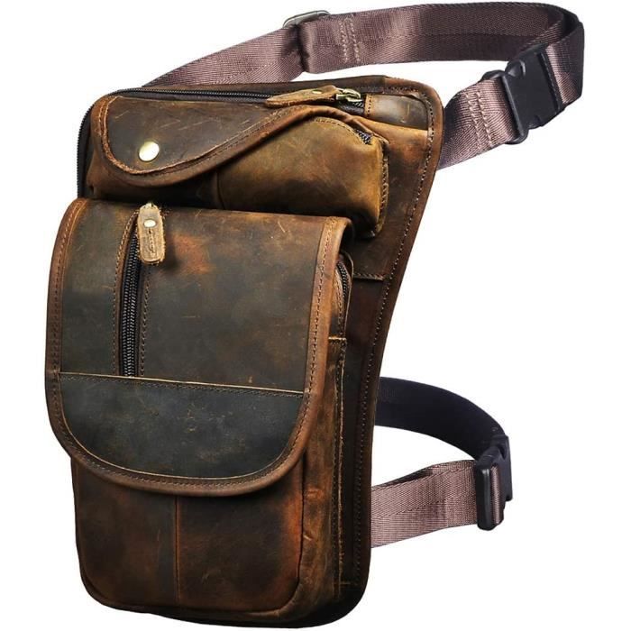 Sacoche jambe on sale moto cuir
