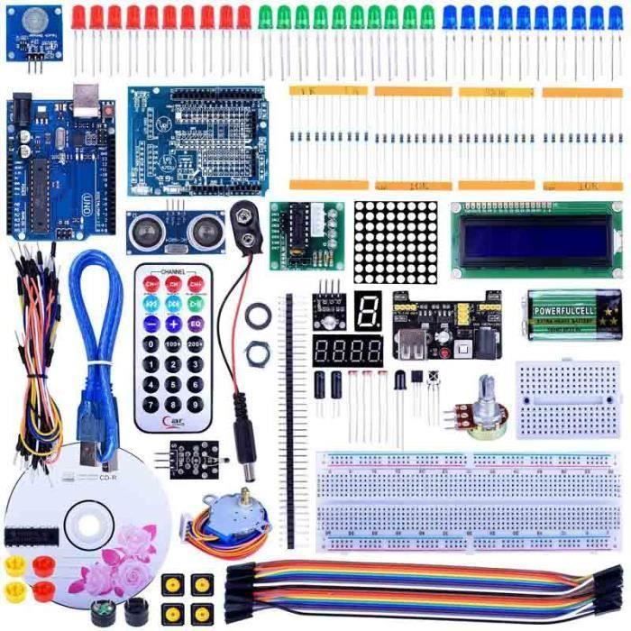 UNO R3 Arduino Kit,Professionnel Projet Kit de Démarrage le Plus