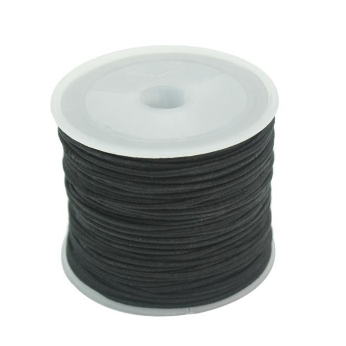 Rouleau Fil Noir Extensible Stretch Élastique Cordon 1mm Pr Bijou Chaîne Collier