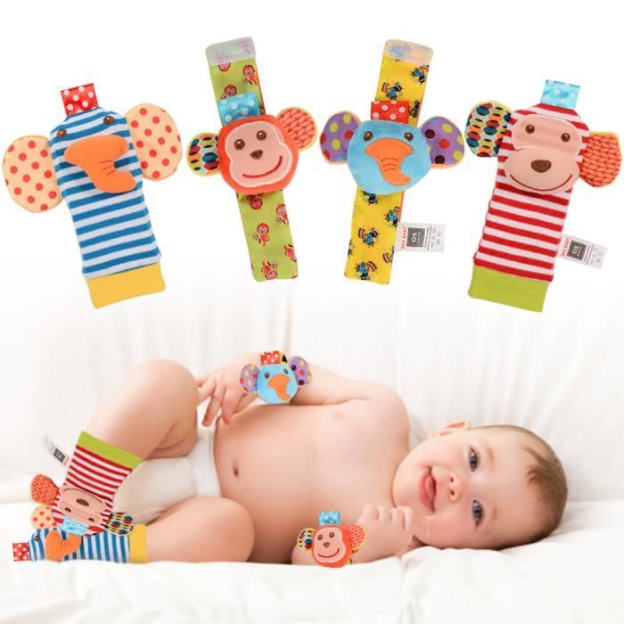 Acheter Dessin animé dragonne hochets chaussettes animaux jouets pour bébé  0-12 mois chaussettes de recherche de pied infantile doux clochettes bébé  hochets chaussette en peluche