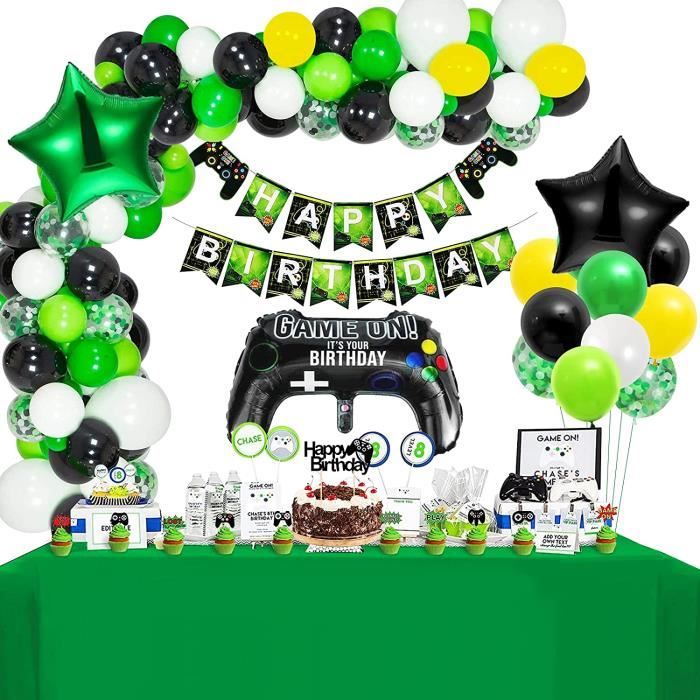 Decorations Anniversaire Fete Garcon Gamer Fournitures De Fete De Jeu Video Avec Sur Controleur Ballons En Aluminium Joyeux Annive Cdiscount Maison