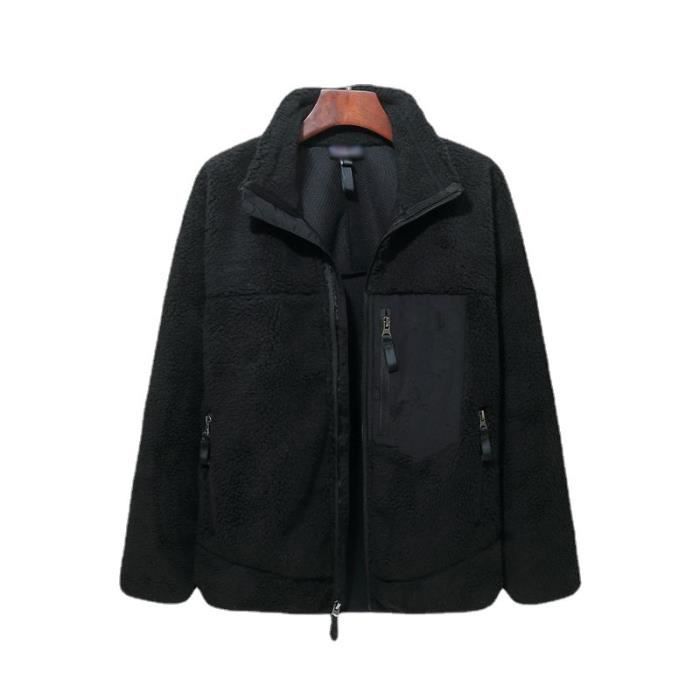 Couleur Noir taille XS Veste polaire epaisse a col montant pour homme et femme manteau en molleton de corail Cdiscount