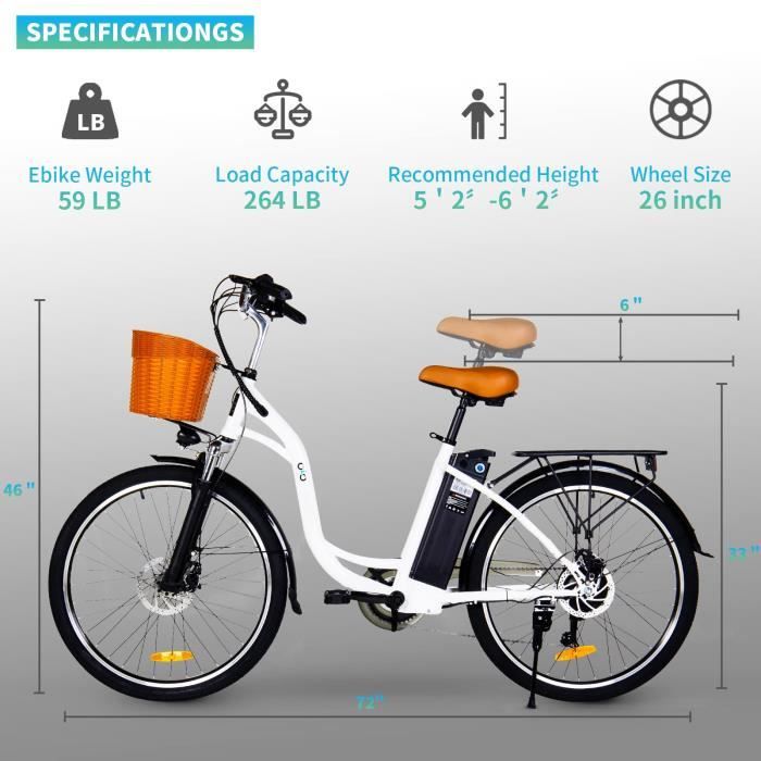 Vélo électrique Pliant DYU C9 20" - Batterie 48V 15,6Ah 748,8Wh Autonomie 80-150 Km Moteur 250W 7 Vitesses