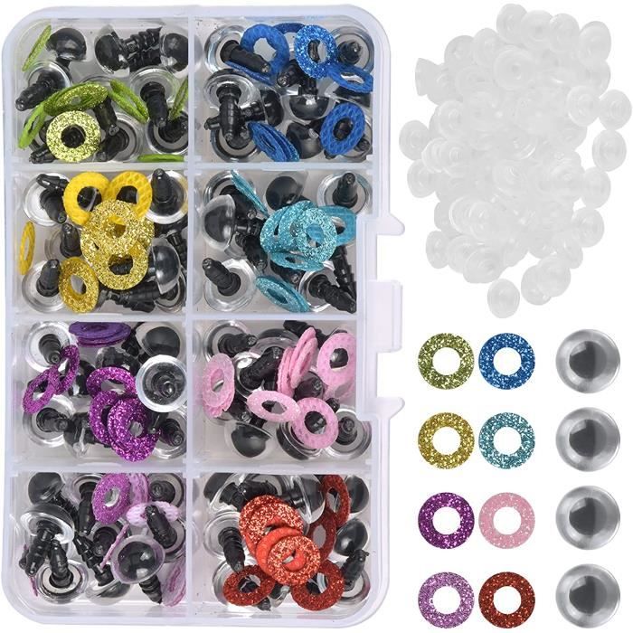 Lot De 100 Yeux De Sécurité En Plastique Avec Rondelles