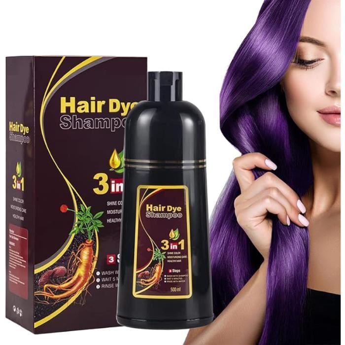 SHAMPOING instantan pour cheveux noirs Shampoing colorant pour cheveux grisShampoing colorant Last 30 Days - 500ml Purple