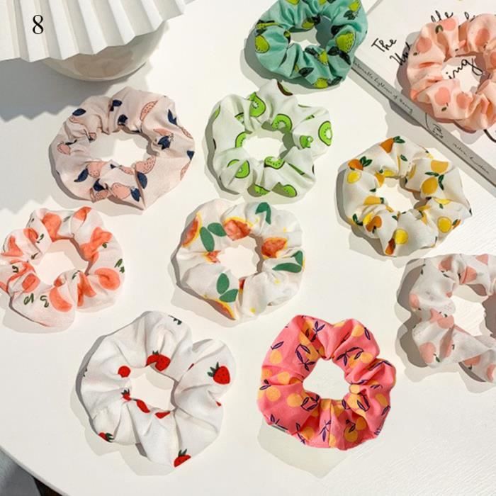 Lot De 10 Chouchous Fantaisie Pour Fille - Déco Photo Bébé/Enfant - Multicolore - Matières Variées