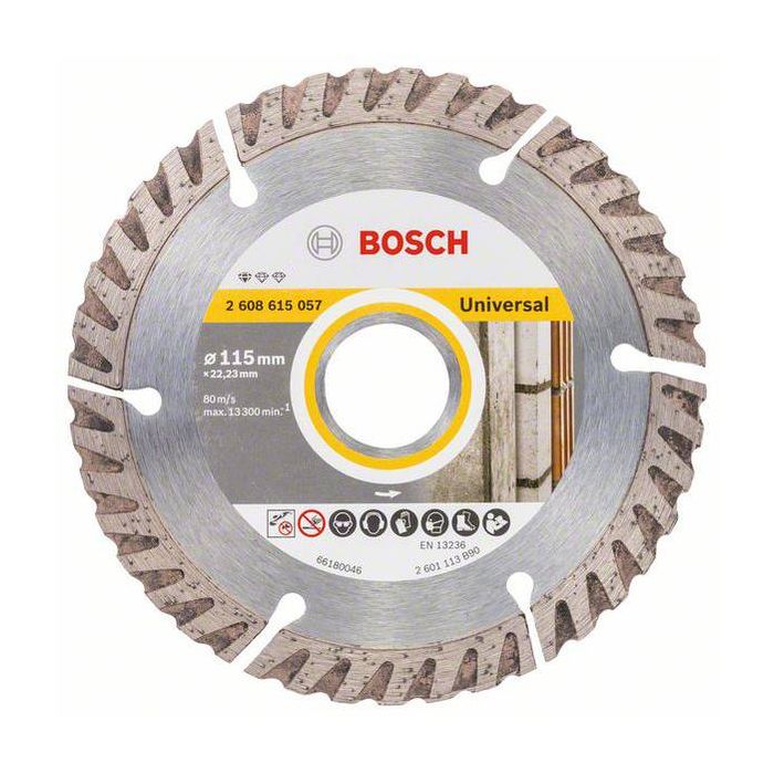 Disque à tronçonner diamanté universel BOSCH 115 x 22.23 mm 2608615057