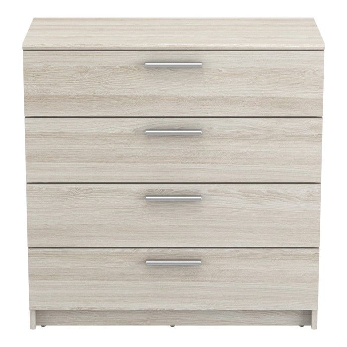 CALICOSY - Commode 4 Tiroirs L79 6 cm décor Bois Clair - Pricy - Chene shannon