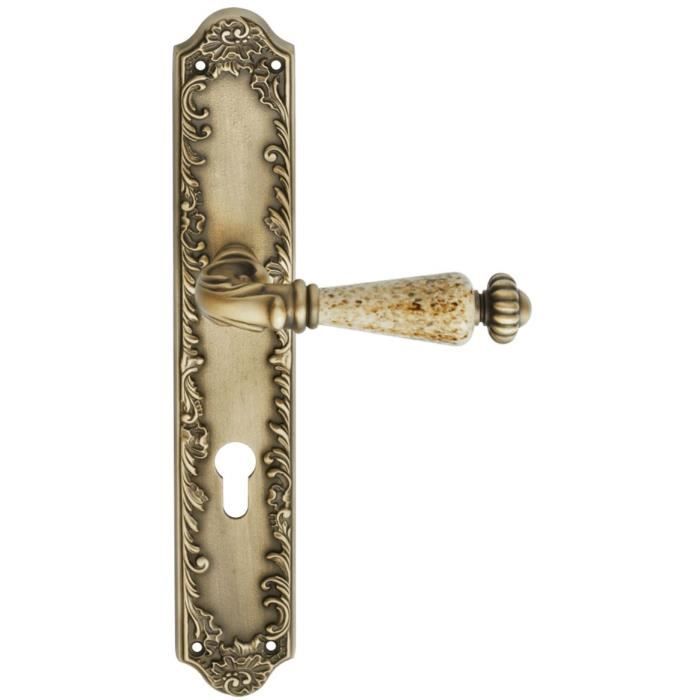Poignée de porte CASABLANKA-r m3 en laiton pz-profil Cylindre cane Front-salon