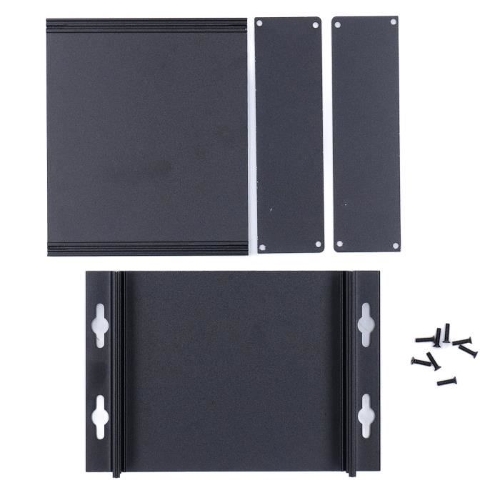 Boîtier Projet Aluminium Noir Sable - 55x106x200 Mm - Pour Ampli, PCB, électronique DIY