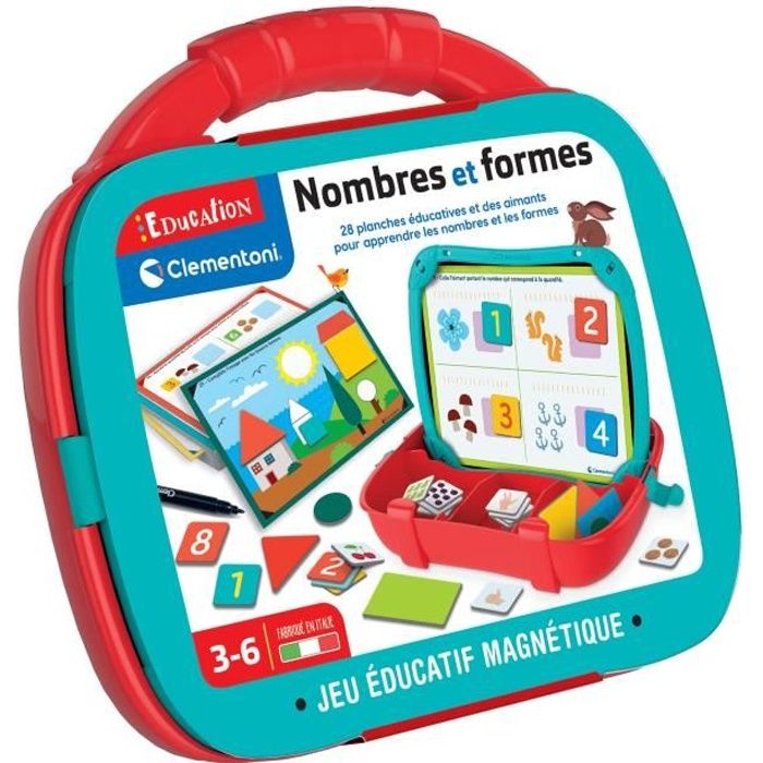 Mallette Chiffres & Formes - Clementoni - 28 planches éducatives - Jeu magnétique - Dès 3 ans
