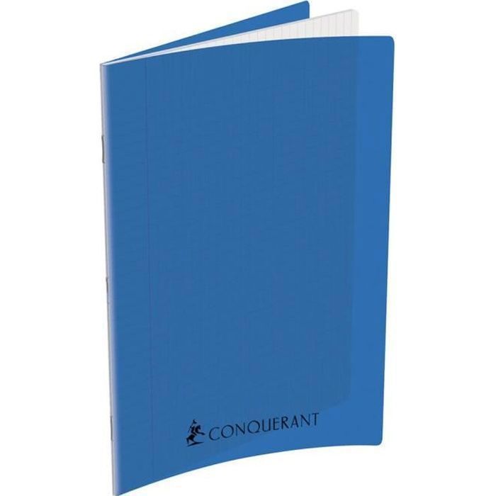 Cahier 24x32 couverture plastique bleu 192p grands carreaux 70g Cdiscount BeauxArts et