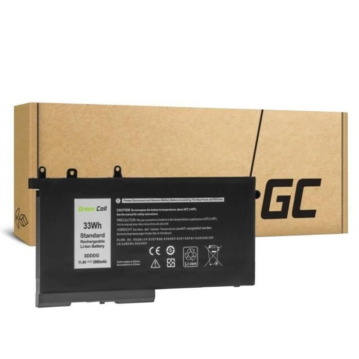 Batterie Green Cell 3DDDG – Lithium-ion (Li-ion) – 2900 mAh – 114 V – 33 Wh – Compatible Dell Latitude