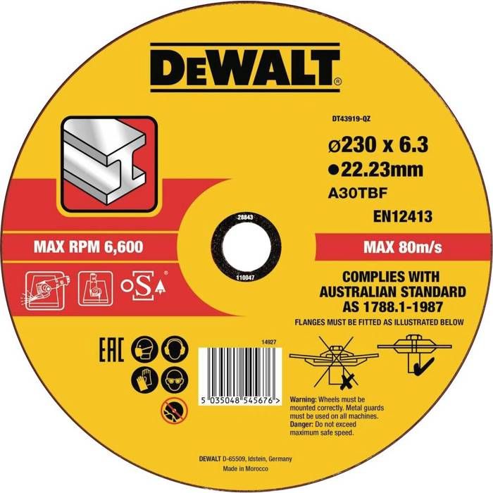 Disque abrasif métallique DeWalt High Performance centre déporté DT43919 QZ - vue 2