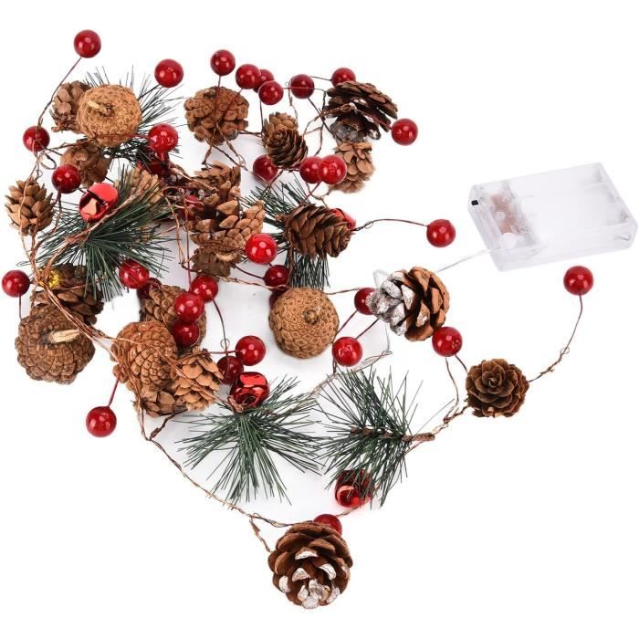 Guirlande De Pin Artificielle Norfolk Avec Lumières - Longueur 1,8 M - Guirlande Lumineuse 3 M Incluse - Décoration Noël Réaliste Pour Cheminée, Escalier, Table