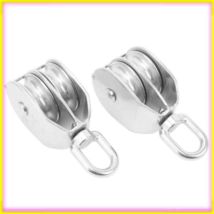 Lot De 2 Poulies Doubles Type U M20 - Capacité 75 Kg, Levage, Neuves, Fabriqué En Chine