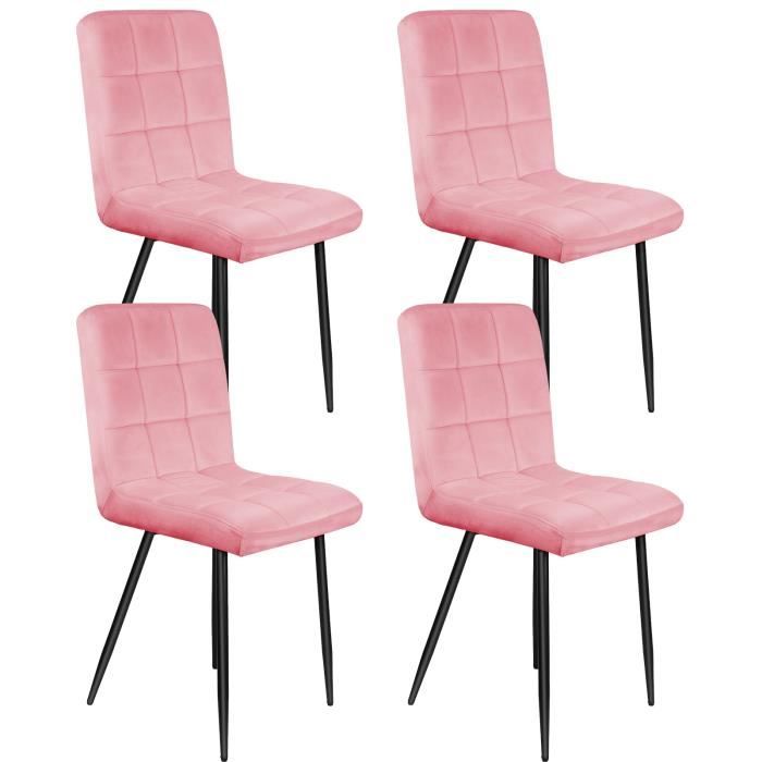 errolves® 4 chaises modernes rose-41 cm(l) x 39 cm(p) x 91 cm(h)