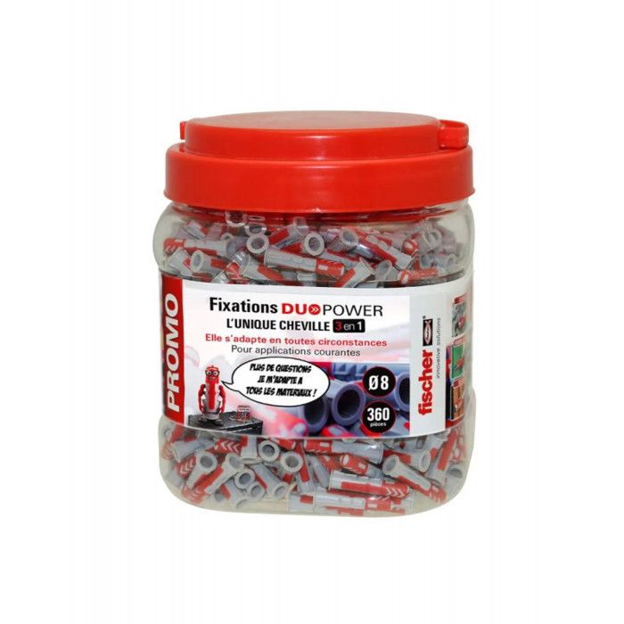 Chevilles FISCHER DUOPOWER 8x40 mm 360 pièces matériaux