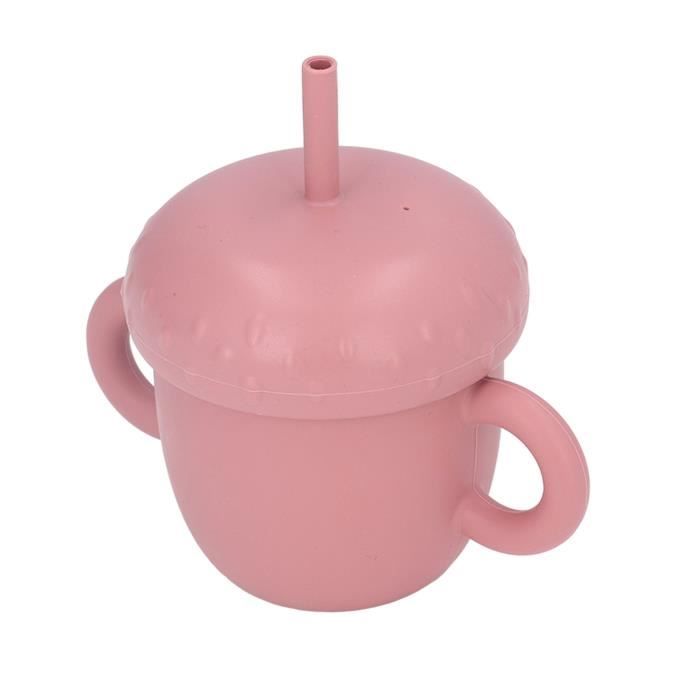 Tasse et Paille en Silicone Rose - Mushie main image 1