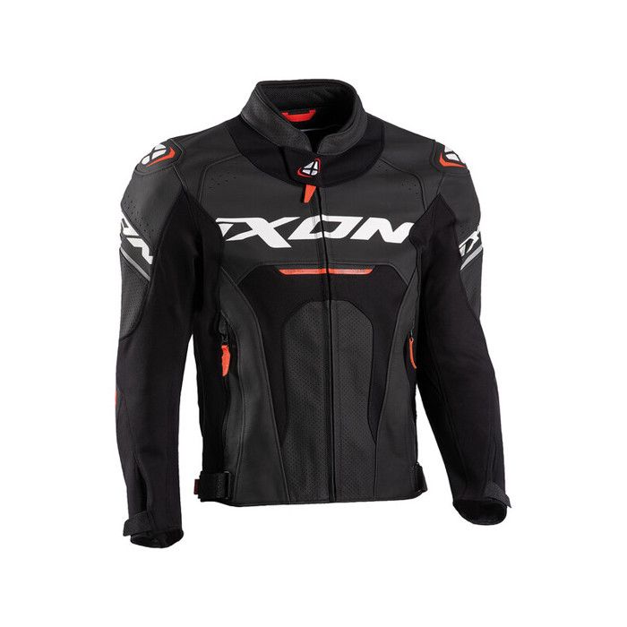 Meilleurs prix pour Blouson cuir moto - Ixon - Jackal - Noir/Blanc/Rouge - Taille M - Confort optimal