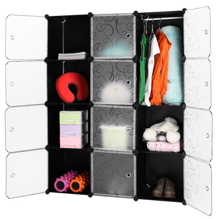 Langria 16 Cubes Armoires Etageres Plastique Meuble Rangement