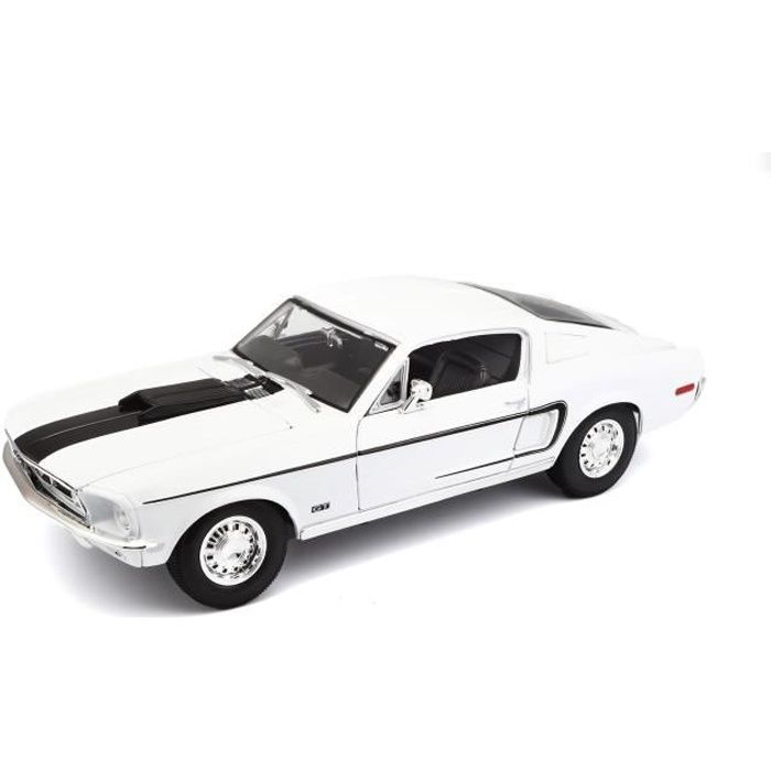 véhicule de collection - maisto - ford mustang gt cobra jet - blanc - 1968